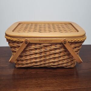 Signed Longaberger 2000 Founder's Day Market Basket Lid Protector Memory Of Dave